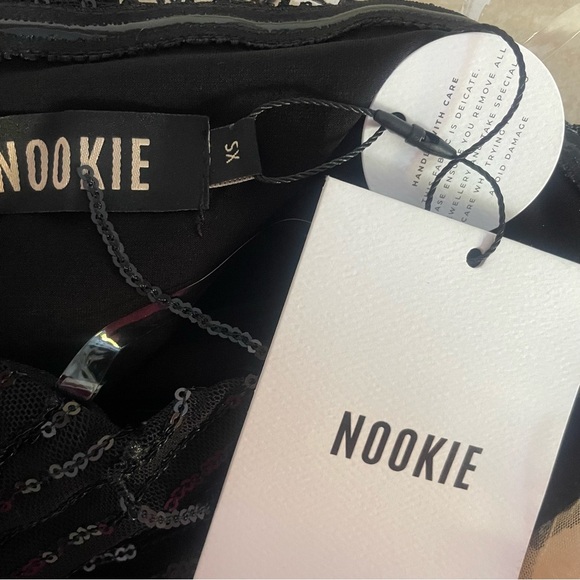 New! Nookie Karma Gown Black Strapless Sequin Evening Gown NWT 37644 - Picture 8 of 11